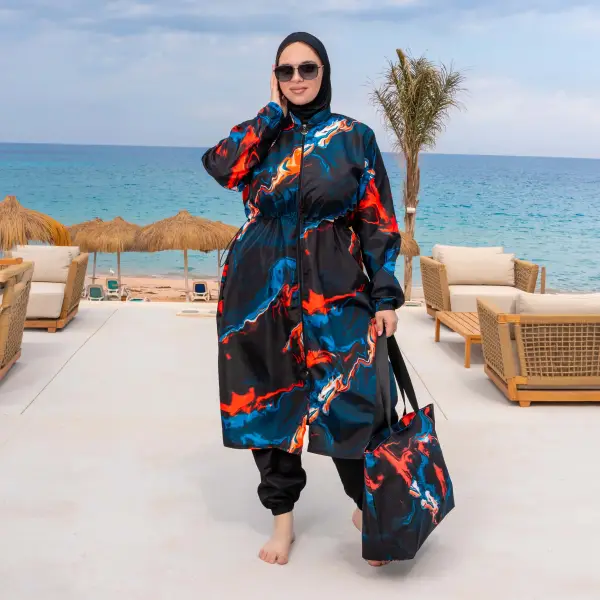 مايوه بوركيني للمحجبات مقاسات خاصه 4 قطع موديل WP41